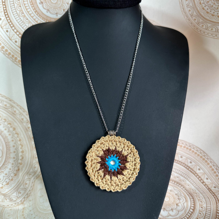 Collares Mandalas Bohemios - varios colores - cadena de acero inoxidable