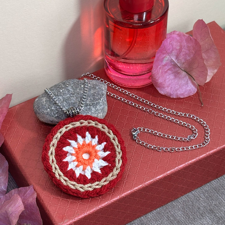 Bohemian Mandala Necklaces - various colors - stainless steel chain