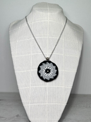 Mandala Necklaces - various colors - stainless steel chain