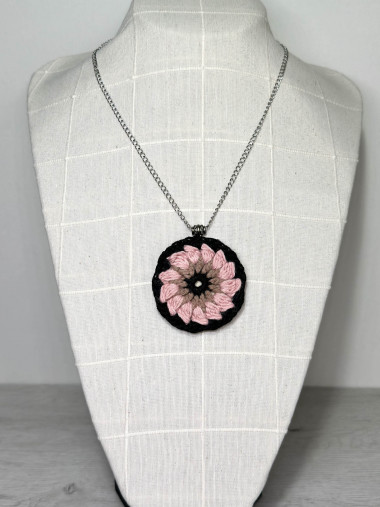 Mandala Necklaces - various colors - stainless steel chain
