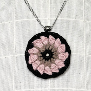 Bohemian Mandala Necklaces - various colors - stainless steel chain