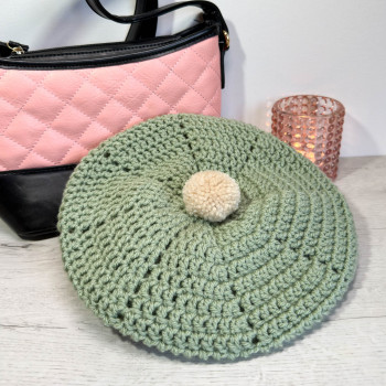 Béret en laine vert menthe pour femme – taille unique
