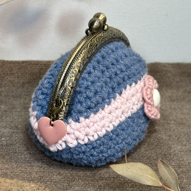 Porte-monnaie vintage avec fleur - fermoir clic clac