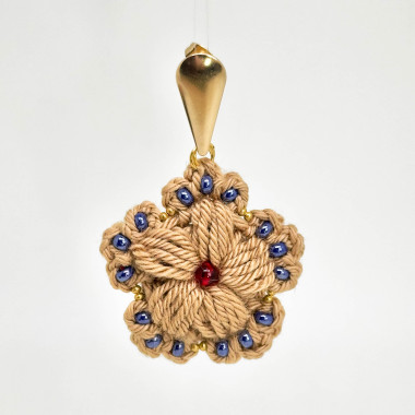 Pendientes Flor con toques azules