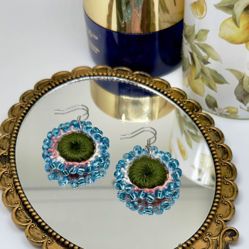 Raindrop Flower Earrings – Glass Beads, Bright Jewelry for Women