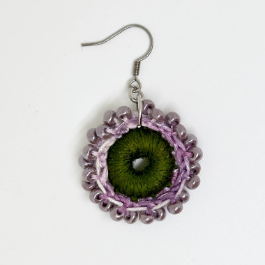 Boucles d’oreilles Fleur de Rosée – perles en verre, bijou lumineux pour femme