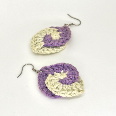 Boucles d’oreille bicolore - Feuille en spirale - crochets en acier inoxydable