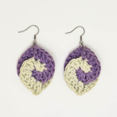 Boucles d’oreille bicolore - Feuille en spirale - crochets en acier inoxydable