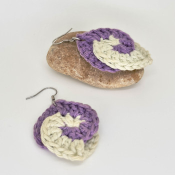 Boucles d’oreille bicolore - Feuille en spirale - crochets en acier inoxydable