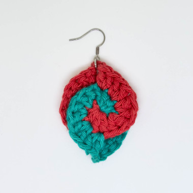 Boucles d’oreille bicolore - Feuille en spirale - crochets en acier inoxydable