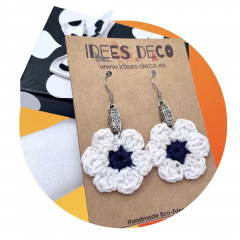 White flower earrings - Stainless steel