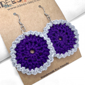 Earrings silvery petal - stainless steel