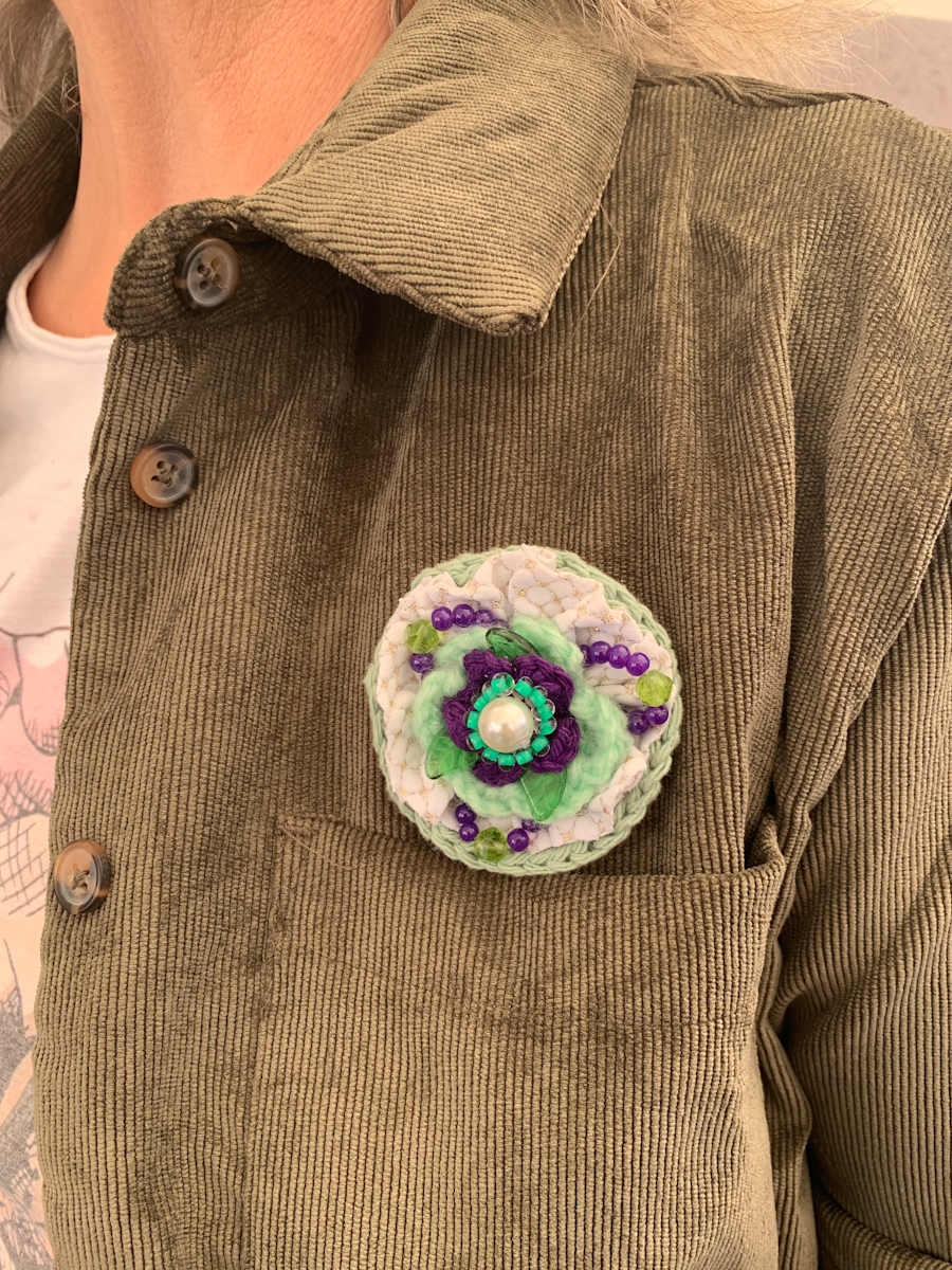 Bijoux Broche collier verte et blanche (2).JPG