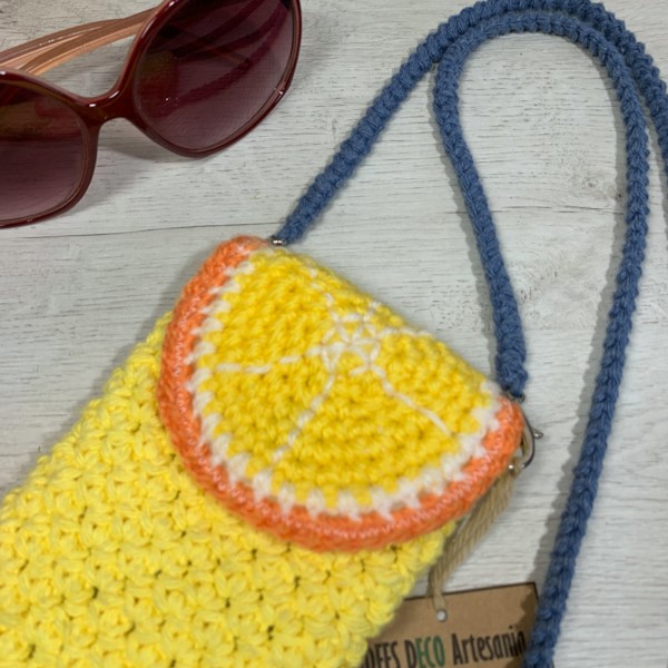 sac pour mobile jaune - bolso para móvil amarillo a crochet (5).JPG