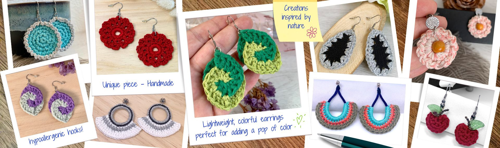 Exclusive, colorful earrings in hypoallergenic stainless steel