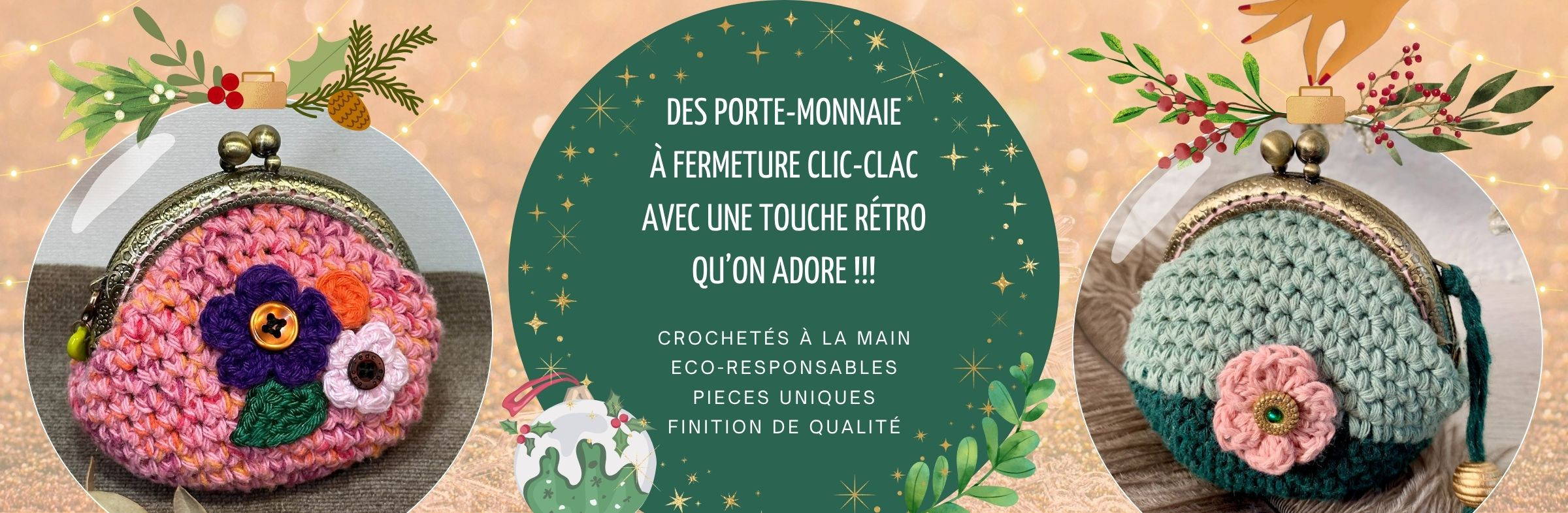 porte monnaie clic clac vintage