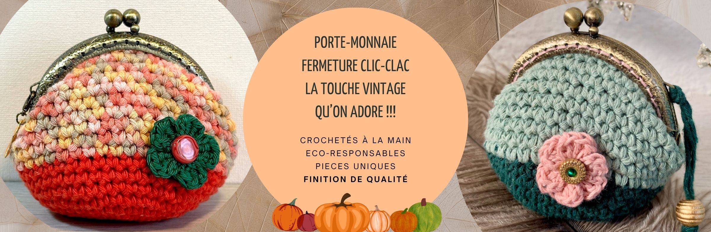 porte monnaie clic clac vintage