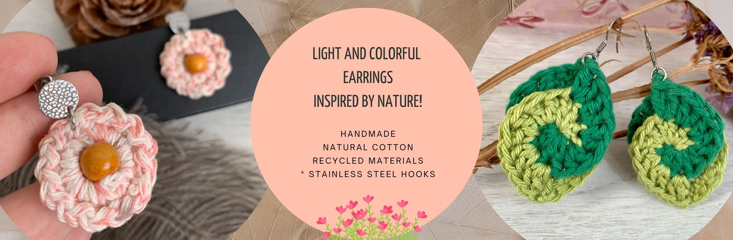 Exclusive, colorful earrings in hypoallergenic stainless steel