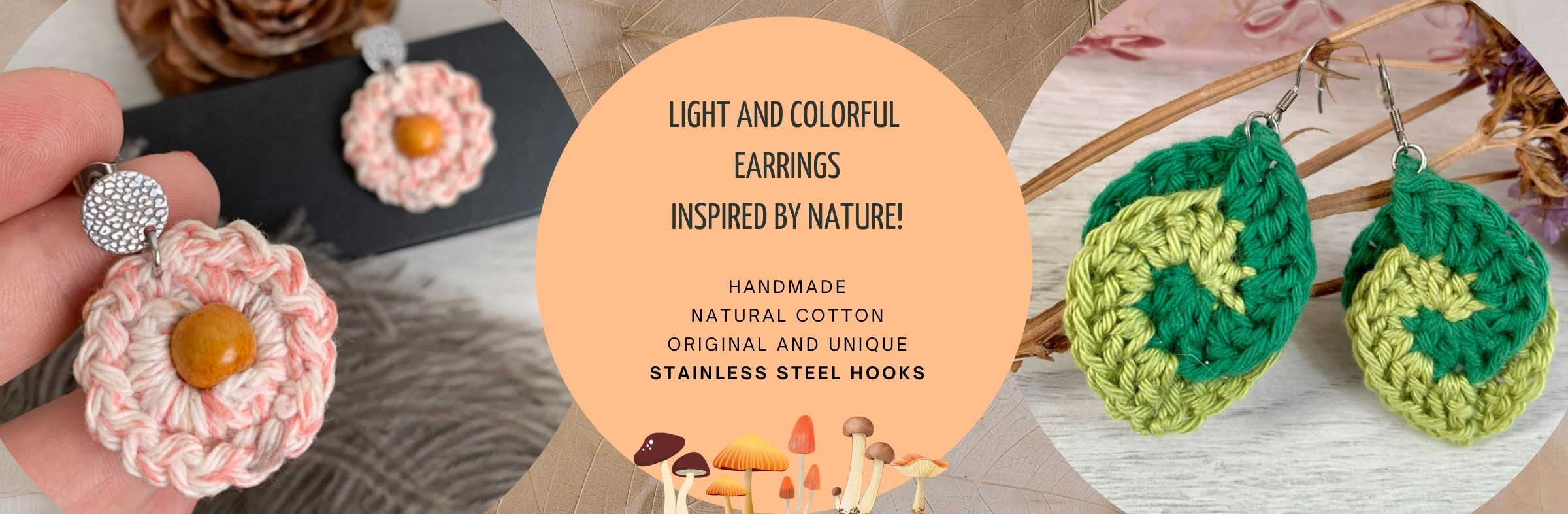 Exclusive, colorful earrings in hypoallergenic stainless steel